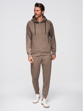Ombre Ombre Komplet dresowy Z115 Brązowy Regular Fit