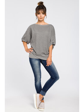 BeWear BeWear Felpa B048 Grigio Baggy Fit
