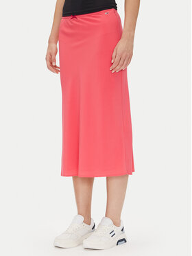 Tommy Jeans Tommy Jeans Fustă midi Tjw Midi Aop Skirt DW0DW20272 Coral Regular Fit