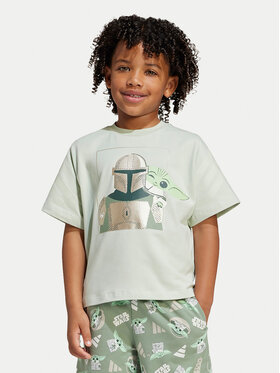 adidas adidas Sada T-shirt a šortky Star Wars The Mandalorian™ JF3648 Zelená Regular Fit