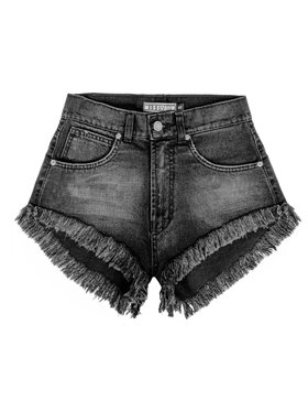 MissDenim MissDenim Szorty jeansowe High Waist Szary Regular Fit