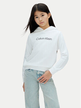 Calvin Klein Jeans Calvin Klein Jeans Džemperis ar kapuci Inst Logo LV1CKSJB38 Balts Regular Fit