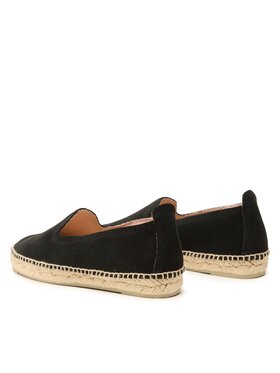 Manebi Espadrile Suede Flat Espadrilles Črna