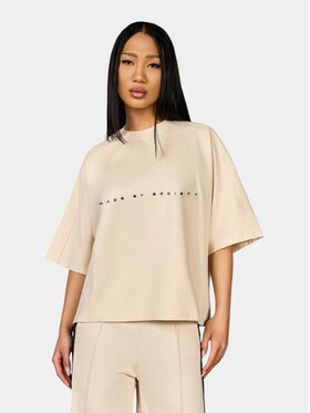 MADE BY SOCIETY MADE BY SOCIETY T-Shirt Tricou HORIZONTAL VOID - T27138 Beżowy Basic Fit