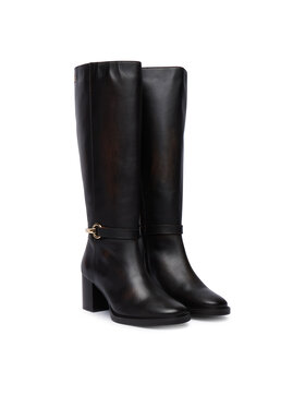 Tommy Hilfiger Tommy Hilfiger Kozaki Th Stud Heel Riding Knee Boot FW0FW09551 Brązowy ciemny