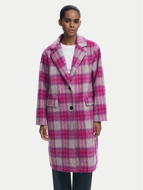 Desigual Desigual Płaszcz wełniany Pinkcheck 25WWEW15 Różowy Regular Fit