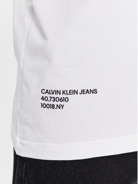 Calvin Klein Jeans T-shirt Text J30J325065 Bijela Regular Fit