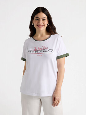 Fiorella Rubino Fiorella Rubino T-Shirt G374L008124N011 Biały Regular Fit