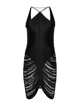 PHILIPP PLEIN PHILIPP PLEIN Koktejlové šaty 22743 Černá Fitted Fit