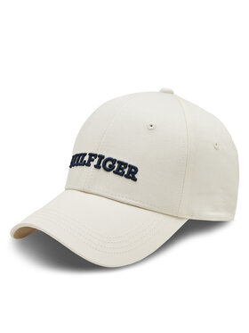 Tommy Hilfiger Tommy Hilfiger Cepure ar nagu Hilfiger Prep Cap AW0AW16040 Écru