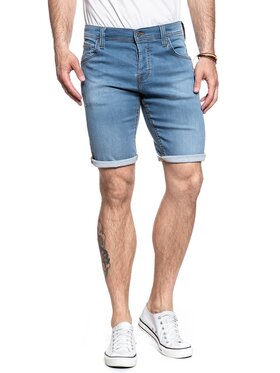 Mustang Mustang Szorty jeansowe CHICAGO SHORT Niebieski Slim Fit