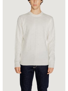 HAMAKI-HO HAMAKI-HO Sweter MI3101H Biały Regular Fit