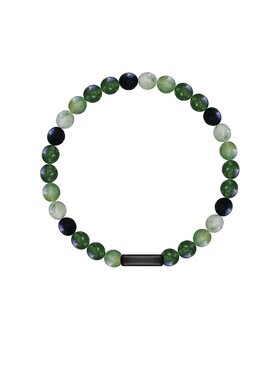 Lilou Lilou Náramok Stones z zielonymi kamieniami, męska Čierna