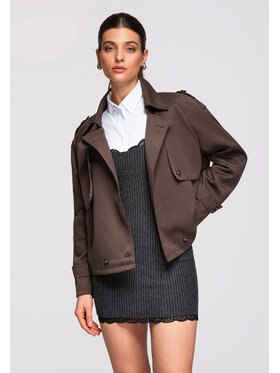 Ombre Ombre Kurtka przejściowa OW-JANP-0120 Brązowy Regular Fit