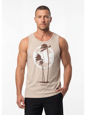PITBULL PITBULL Tank top PALMS Beżowy Regular Fit