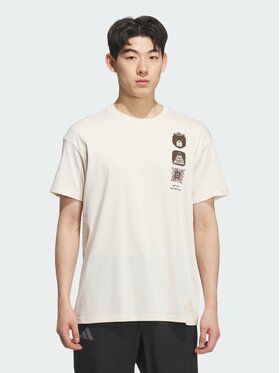adidas adidas Koszulka techniczna 161024 Biały Loose Fit