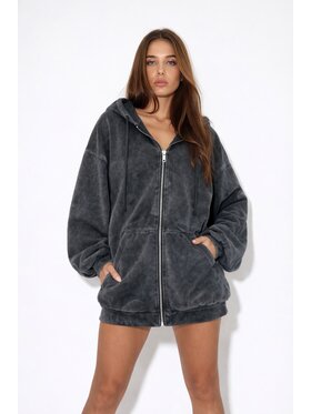 MissDenim MissDenim Bluza Oversize Zip Hoodie Czarny Oversize