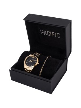 Pacific Pacific Zestaw zegarek i bransoletka X6222-13 Złoty