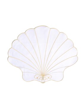 Roseberry Home Roseberry Home Podkładka na stół Haftowane Seashell w kształcie muszli Czarny