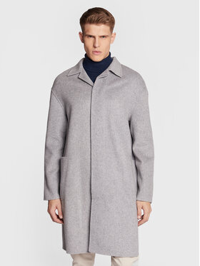 Calvin Klein Calvin Klein Vlněný kabát K10K109549 Šedá Regular Fit