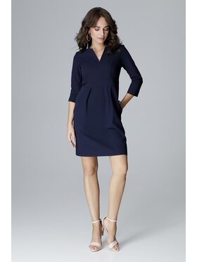 Lenitif Lenitif Sukienka L004 Granatowy Regular Fit