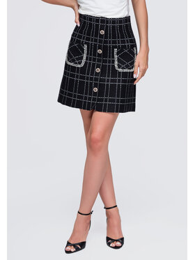 Ombre Ombre Spódnica mini OW-GL-E0021 Czarny Slim Fit