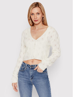 DeeZee DeeZee Sada top a kardigán Damina AL014 Biela Cropped Fit