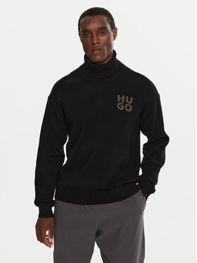 BOSS Boss Bluză cu gât San Toby 50527327 Negru Relaxed Fit
