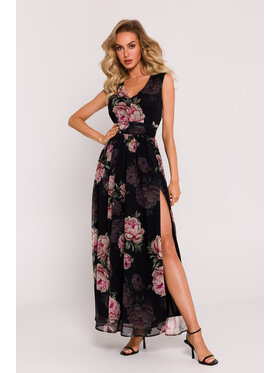 Made of Emotion Made of Emotion Koktejlové šaty M781 Čierna Generous Fit