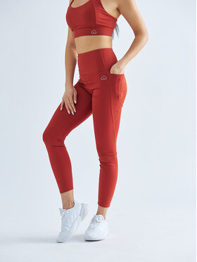 BeShaped BeShaped Legginsy z Kieszeniami Flex Appeal Czerwony