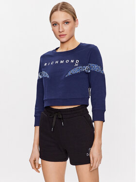 John Richmond John Richmond Суитшърт UWP23063FE Син Cropp Fit