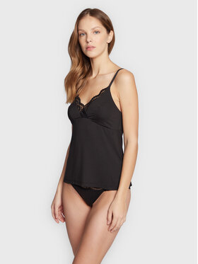Tommy Hilfiger Tommy Hilfiger Koszulka piżamowa Cami UW0UW03958 Czarny Regular Fit