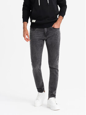 Ombre Ombre Jeansy OM-PADP-0214 Šedá Regular Fit
