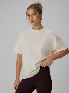 4F 4F T-Shirt BASIC+ Kremowy Loose Fit