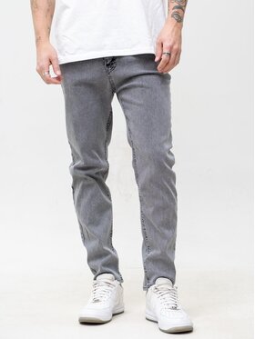 Jigga Wear Jigga Wear Jeansy KLASYCZNE Sprane Mini Haft Logo 34 Czarny Regular Fit