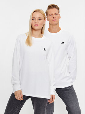 Converse Converse Palaidinė Classic Fit Left Chest Star Chev Emb Long Sleeve Tee 10023872-A01 Balta Regular Fit