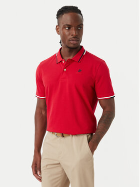 Beverly Hills Polo Club Beverly Hills Polo Club Тениска с яка и копчета P-SS26M-P2525 Червен Regular Fit