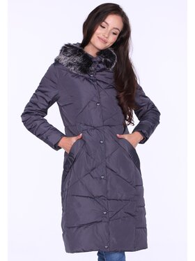 Perso Perso Zimní kabát z oryginalnym pikowaniem Šedá Slim Fit