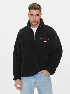 Tommy Jeans Tommy Jeans Geacă fără fermoar Teddy DM0DM19242 Negru Relaxed Fit