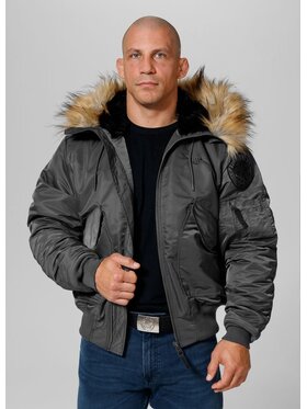 PITBULL PITBULL Kurtka zimowa męska z kapturem Harvest M Szary Regular Fit