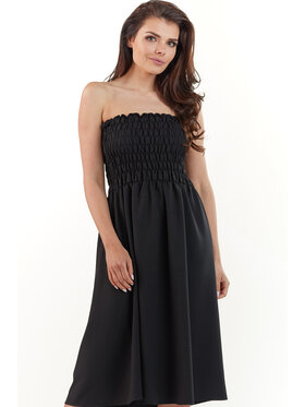 Awama Awama Sukienka letnia L070 Czarny Basic Fit