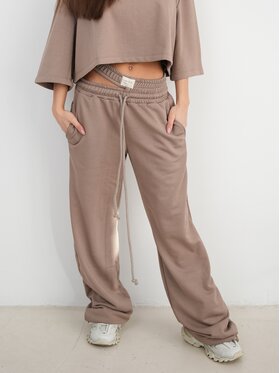 MissDenim MissDenim Spodnie dresowe Double Belt Sweatpants Brązowy Oversize