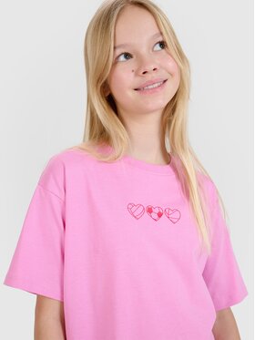 4F 4F T-Shirt 4FJRSS25TTSHF2821-54S Różowy Oversize