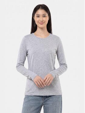 BASICLO BASICLO Longsleeve BSL-007-20 Szary Regular Fit