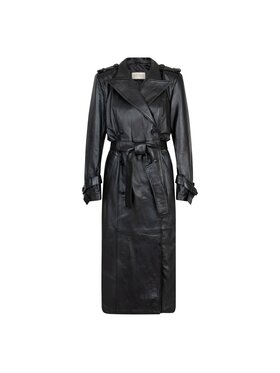 Rhenium Store Rhenium Store Płaszcz Lisbona Black Czarny Regular Fit