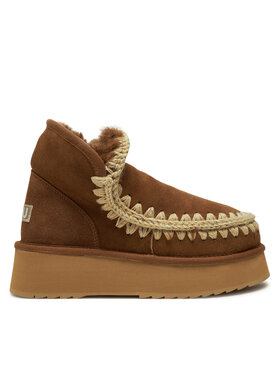 Mou Mou Μπότες Χιονιού Mini Eskimo Platform Boot FW681000A Καφέ