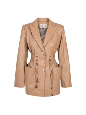 Rhenium Store Rhenium Store Sukienka skórzana Paris Light-Beige Beżowy Regular Fit