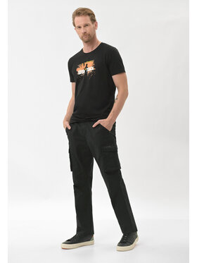Volcano Volcano Spodnie cargo R-GUN Czarny Regular Fit