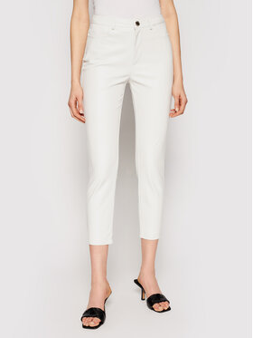 PINKO Pinko Pantaloni in similpelle Susan PE 21 BLK01 1G15ZV 7105 Bianco Slim Fit