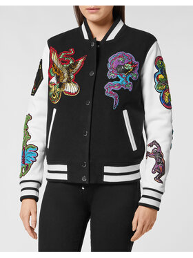 PHILIPP PLEIN PHILIPP PLEIN Kožená bunda 3455 Černá Slim Fit